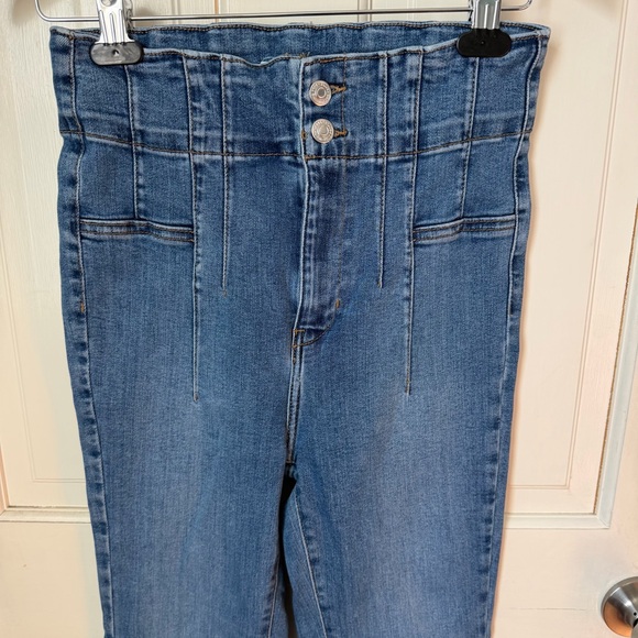 Free People We the Free Jayde Flare Jeans 28 Retro High Rise Hippie Bohemian - Picture 7 of 13